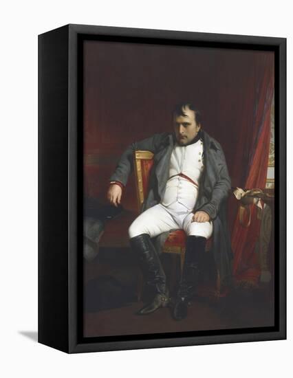 Napoleon at Fontainebleau During the First Abdication - April 1814-Paul Delaroche-Framed Stretched Canvas