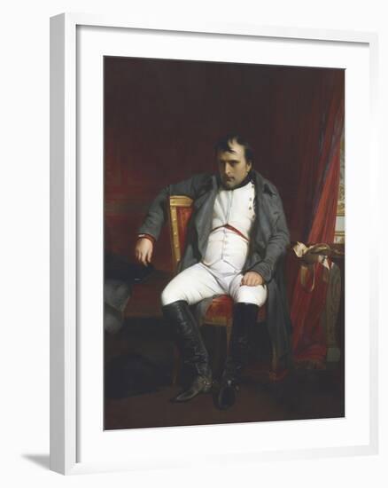 Napoleon at Fontainebleau During the First Abdication-Paul Delaroche-Framed Giclee Print