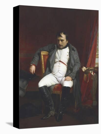 Napoleon at Fontainebleau During the First Abdication-Paul Delaroche-Stretched Canvas