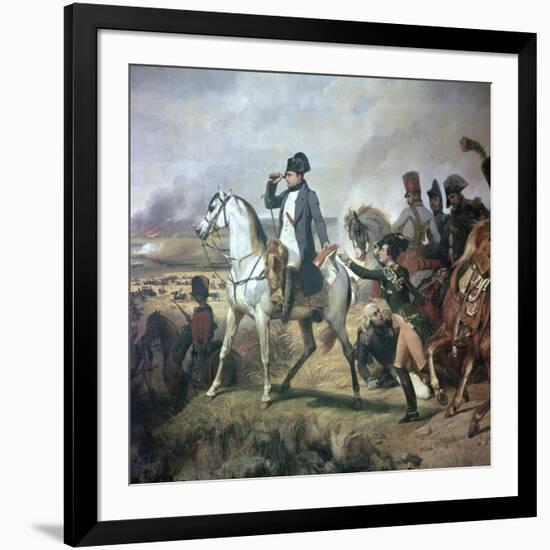 Napoleon at the Battle of Wagram, 19th Century-Horace Vernet-Framed Giclee Print