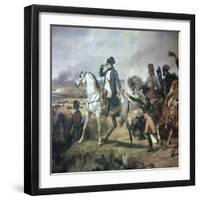 Napoleon at the Battle of Wagram, 19th Century-Horace Vernet-Framed Premium Giclee Print