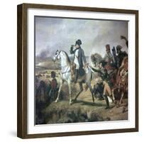 Napoleon at the Battle of Wagram, 19th Century-Horace Vernet-Framed Giclee Print