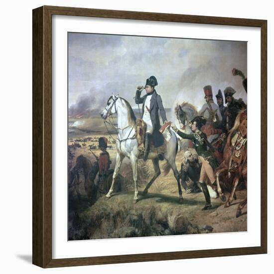 Napoleon at the Battle of Wagram, 19th Century-Horace Vernet-Framed Giclee Print