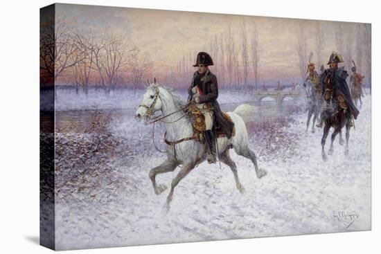Napoleon at the Head of a Troop of Cavalry-Jan Chelminski-Stretched Canvas