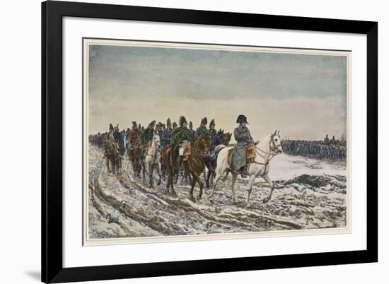 Napoleon at the Head of His Staff During the Campaign of France-Meissonier-Framed Art Print