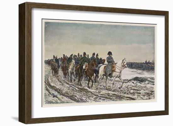 Napoleon at the Head of His Staff During the Campaign of France-Meissonier-Framed Art Print
