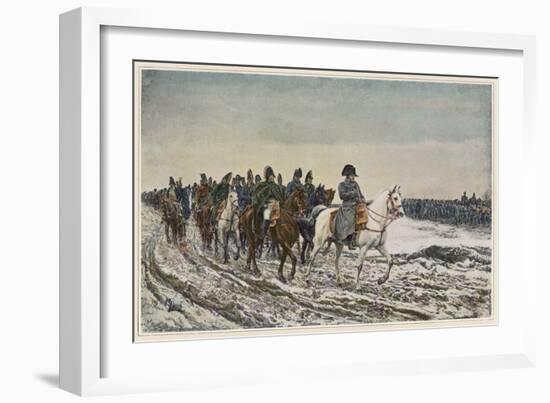 Napoleon at the Head of His Staff During the Campaign of France-Meissonier-Framed Art Print