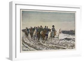 Napoleon at the Head of His Staff During the Campaign of France-Meissonier-Framed Art Print