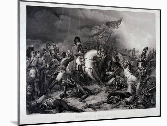 Napoleon at Waterloo, by Jean Pierre Marie Jazet (1788-1871), C.1870 (Mezzotint)-Charles Auguste Steuben-Mounted Giclee Print