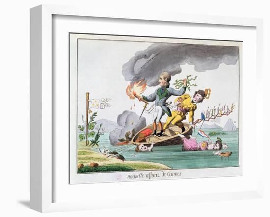 Napoleon Bonaparte (1769-1821) Disembarking Near Cannes on His Return from Elba in 1815-null-Framed Giclee Print