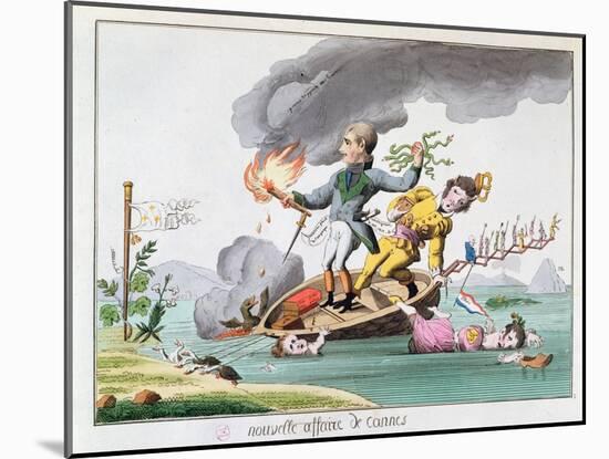 Napoleon Bonaparte (1769-1821) Disembarking Near Cannes on His Return from Elba in 1815-null-Mounted Giclee Print