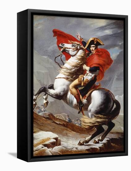 Napoleon Bonaparte, 1769-1821, Emperor of the French, Crossing the Alps-Jacques-Louis David-Framed Stretched Canvas