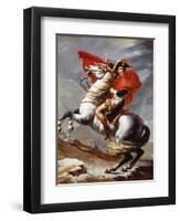 Napoleon Bonaparte, 1769-1821, Emperor of the French, Crossing the Alps-Jacques-Louis David-Framed Premium Giclee Print