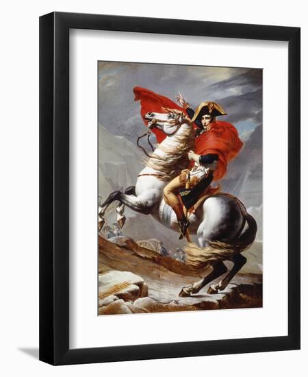 Napoleon Bonaparte, 1769-1821, Emperor of the French, Crossing the Alps-Jacques-Louis David-Framed Premium Giclee Print