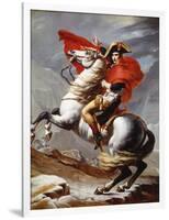 Napoleon Bonaparte, 1769-1821, Emperor of the French, Crossing the Alps-Jacques-Louis David-Framed Premium Giclee Print