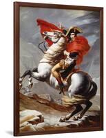 Napoleon Bonaparte, 1769-1821, Emperor of the French, Crossing the Alps-Jacques-Louis David-Framed Premium Giclee Print