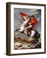 Napoleon Bonaparte, 1769-1821, Emperor of the French, Crossing the Alps-Jacques-Louis David-Framed Giclee Print