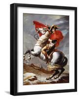 Napoleon Bonaparte, 1769-1821, Emperor of the French, Crossing the Alps-Jacques-Louis David-Framed Giclee Print