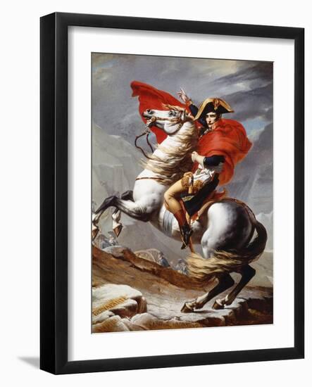 Napoleon Bonaparte, 1769-1821, Emperor of the French, Crossing the Alps-Jacques-Louis David-Framed Giclee Print