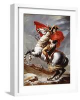 Napoleon Bonaparte, 1769-1821, Emperor of the French, Crossing the Alps-Jacques-Louis David-Framed Giclee Print