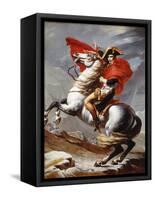 Napoleon Bonaparte, 1769-1821, Emperor of the French, Crossing the Alps-Jacques-Louis David-Framed Stretched Canvas