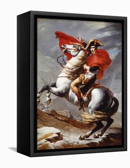 Napoleon Bonaparte, 1769-1821, Emperor of the French, Crossing the Alps-Jacques-Louis David-Framed Stretched Canvas