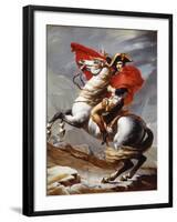 Napoleon Bonaparte, 1769-1821, Emperor of the French, Crossing the Alps-Jacques-Louis David-Framed Giclee Print