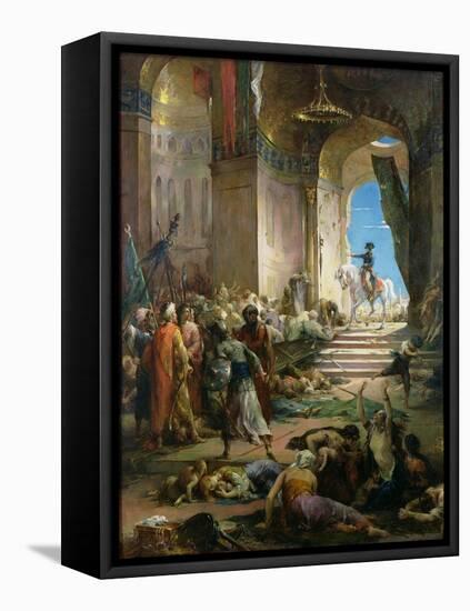 Napoleon Bonaparte (1769-1821) in the Grand Mosque at Cairo-Henri Levy-Framed Stretched Canvas