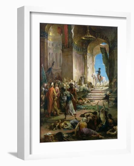 Napoleon Bonaparte (1769-1821) in the Grand Mosque at Cairo-Henri Levy-Framed Giclee Print