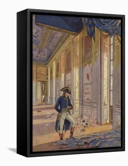 Napoleon Bonaparte Among the Ruins of the Tuileries Palace-null-Framed Stretched Canvas