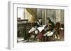 Napoleon Bonaparte and Tsar Alexander I Discussing a Treaty of Alliance at Tilsit, c.1807-null-Framed Giclee Print