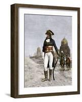 Napoleon Bonaparte at Cairo during His Invasion of Egypt, c.1798-null-Framed Giclee Print