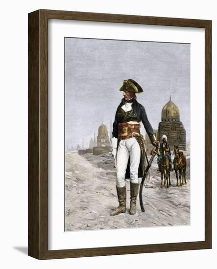 Napoleon Bonaparte at Cairo during His Invasion of Egypt, c.1798-null-Framed Giclee Print