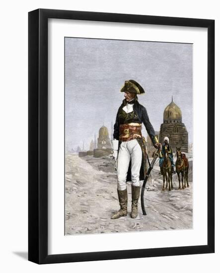 Napoleon Bonaparte at Cairo during His Invasion of Egypt, c.1798-null-Framed Giclee Print