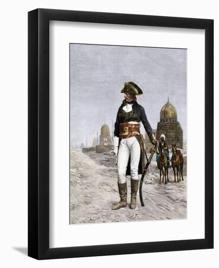 Napoleon Bonaparte at Cairo during His Invasion of Egypt, c.1798-null-Framed Premium Giclee Print