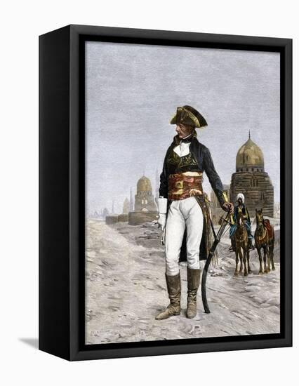 Napoleon Bonaparte at Cairo during His Invasion of Egypt, c.1798-null-Framed Stretched Canvas