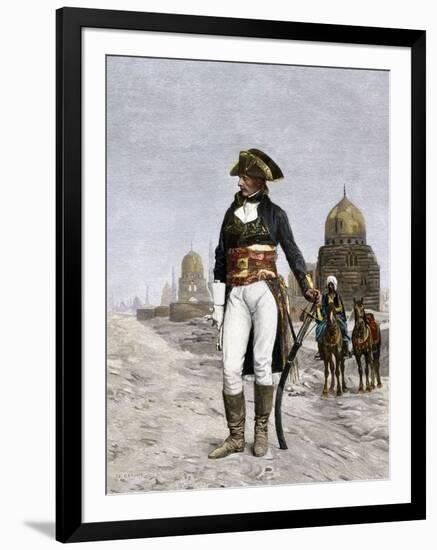 Napoleon Bonaparte at Cairo during His Invasion of Egypt, c.1798-null-Framed Giclee Print