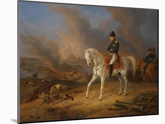 Napoleon Bonaparte before the Burning City of Smolensk-Albrecht Adam-Mounted Giclee Print