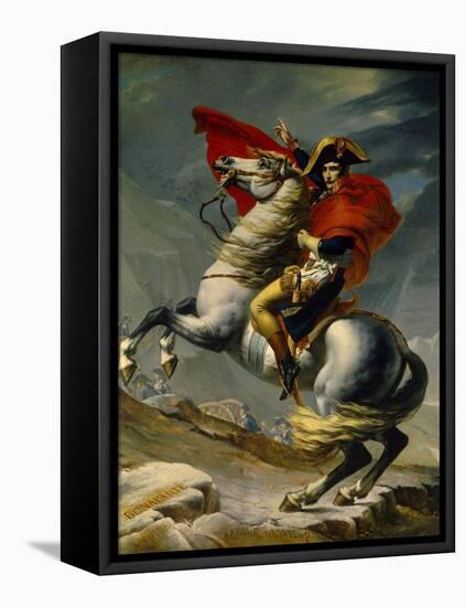 Napoleon Bonaparte Crossing the Grand Saint-Bernard Pass, May 20,1800-Jacques-Louis David-Framed Stretched Canvas