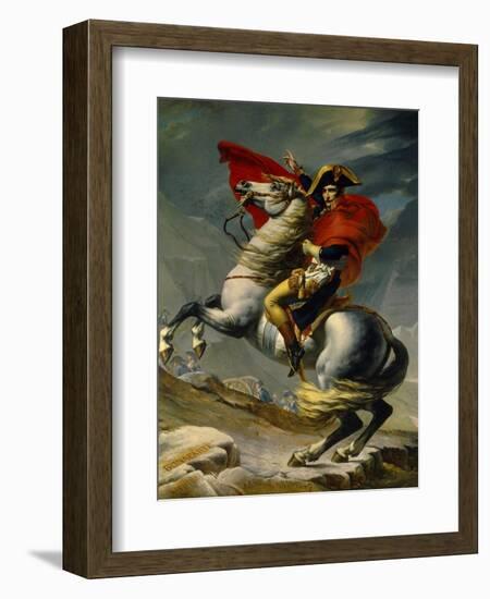 Napoleon Bonaparte Crossing the Grand Saint-Bernard Pass, May 20,1800-Jacques-Louis David-Framed Art Print