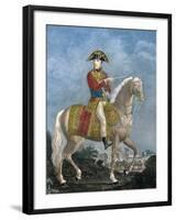 Napoleon Bonaparte, First Consul, Coloured Engraving, Napoleonic Era-null-Framed Giclee Print