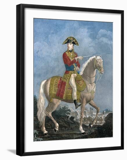 Napoleon Bonaparte, First Consul, Coloured Engraving, Napoleonic Era-null-Framed Giclee Print