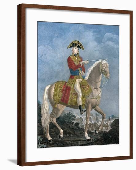 Napoleon Bonaparte, First Consul, Coloured Engraving, Napoleonic Era-null-Framed Giclee Print