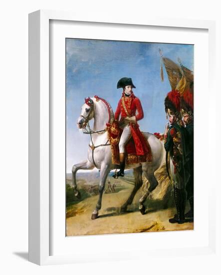 Napoleon Bonaparte, First Consul, Reviewing His Troops after the Battle of Marengo-Antoine-Jean Gros-Framed Giclee Print