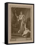 Napoleon Bonaparte in His Coronation Costume, Sitting on His Imperial Throne-Stocktrek Images-Framed Stretched Canvas