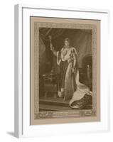 Napoleon Bonaparte in His Coronation Costume, Sitting on His Imperial Throne-Stocktrek Images-Framed Art Print