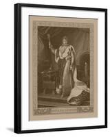 Napoleon Bonaparte in His Coronation Costume, Sitting on His Imperial Throne-Stocktrek Images-Framed Art Print