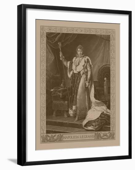 Napoleon Bonaparte in His Coronation Costume, Sitting on His Imperial Throne-Stocktrek Images-Framed Art Print