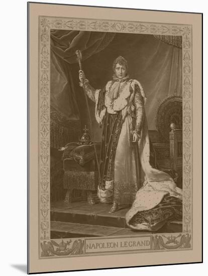 Napoleon Bonaparte in His Coronation Costume, Sitting on His Imperial Throne-Stocktrek Images-Mounted Art Print