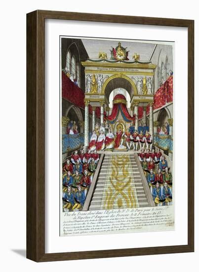 Napoleon Bonaparte Is Crowned Emperor Napoleon I, 2nd December, 1804, 19th Century-null-Framed Giclee Print